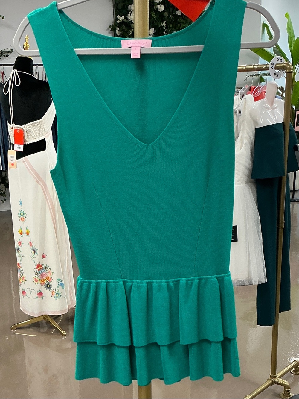 Lilly Pulitzer Teal Ribbed Knit Top